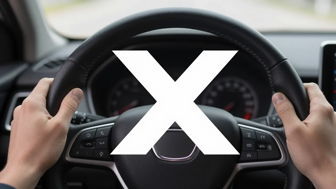 엑스 마크와 운전대